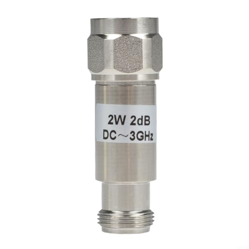 RF Coaxial Attenuator 2W 1dB-40dB N Type Male to Female DC-3.0GHz 50 Ohm for Signal Generators, Test and Measurement Equipment(2dB)