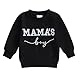 MAHUAOYIXI Baby Jungen Sweatshirt Hebst Sweatshirt Mama’s Boy Stickerei Sweatshirt Langarm Rundhals Buchstaben Stickerei T Shirt Baby Lässiges Sweatshirt Baby Jungen Mama’s Boy Sweatshirt