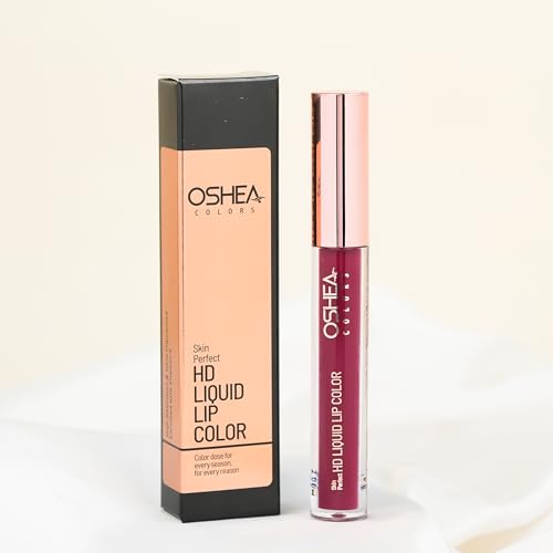 Image of Oshea Colors Long Lasting High Definition Liquid Lipstick | Smudgeproof & Ultra Pigmented Lip Color | Enriched with Vitamin E - (Wine & Dine 06) 2.6ml