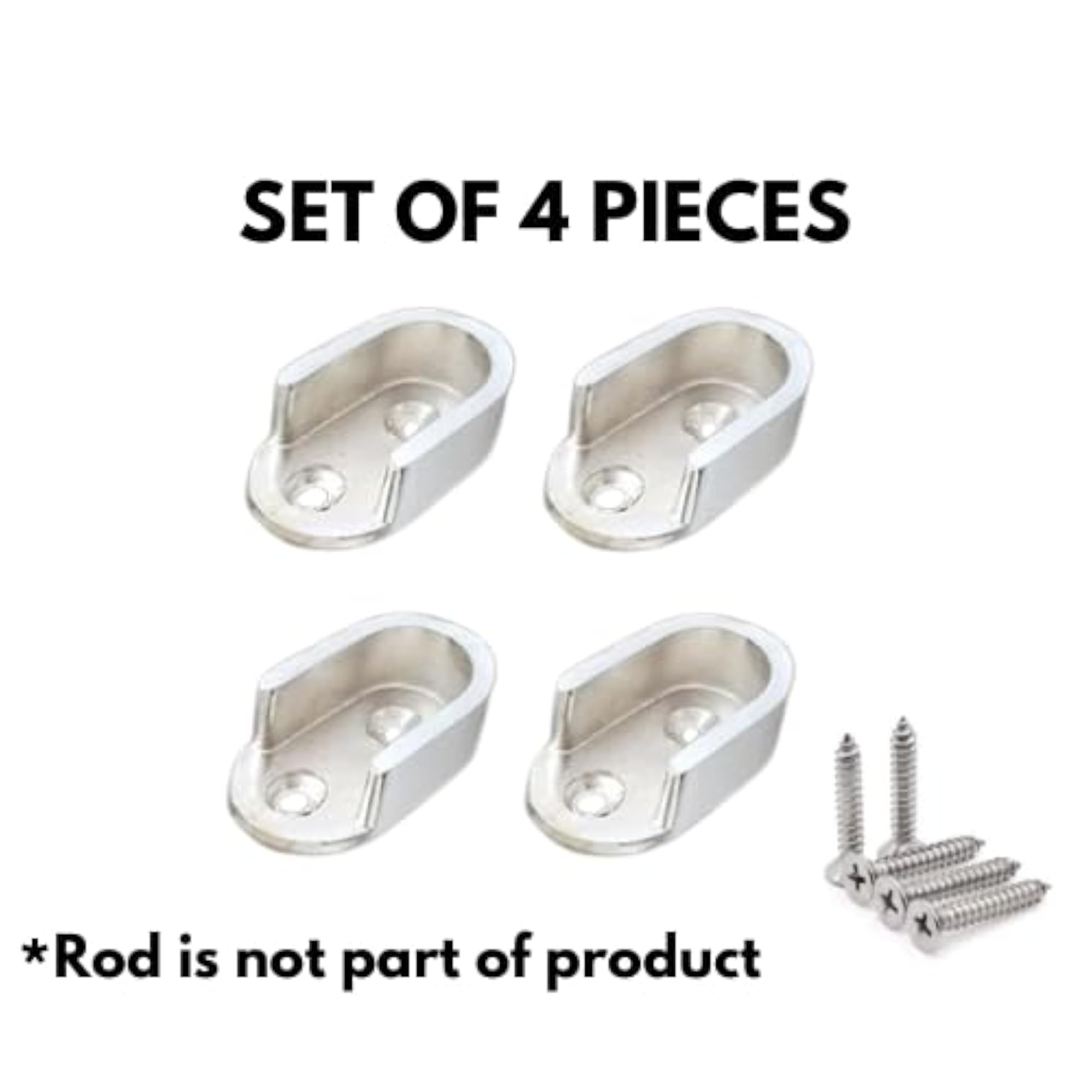 Oval Hanging Rail Rod Bracket Support for Closet