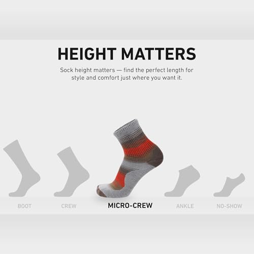 Image of GRIP6 Wool Micro-Crew Socks: Lightweight Wool Socks for Hiking, All Day Comfort - Wicking Crew Socks for Men and Women