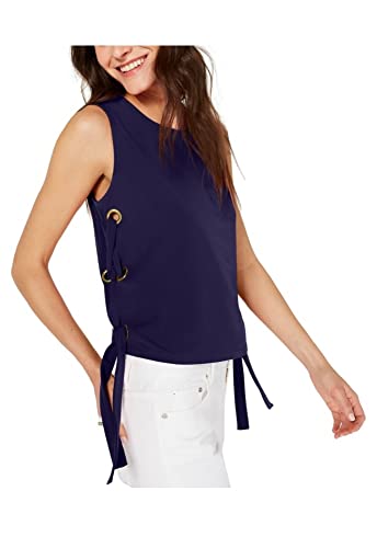 Michael Michael Kors Womens Lace-Up Grommets Tank Top Navy Xl #TOP10