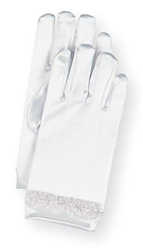 Bonnie Jean First Holy Communion Veil And Gloves Set With Pearl And Sequin Trim, White Pearl Headband #TOP1