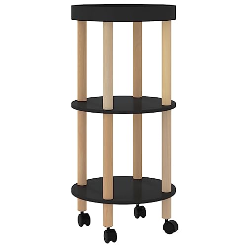 Kangmusi 345601 - Carrito para servir (3 niveles, 38 x 38 x 82 cm), color negro