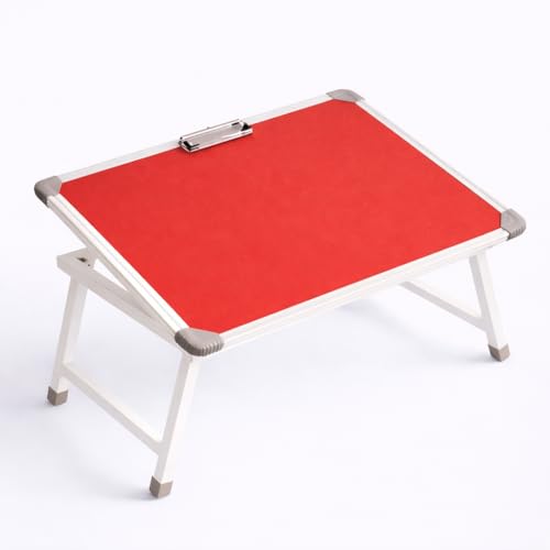 Image of YAJNAS Multipurpose Portable Study Laptop Table (15 x 26 Inch) | Height Adjustable Foldable Lap Desk Bed Table for Kids, Students, Home, Office, Online Classes & Learning - Red