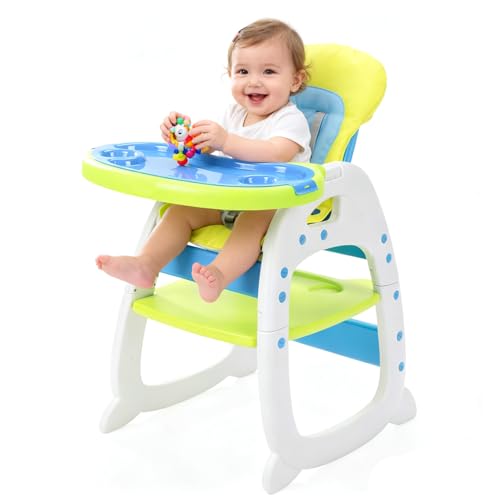 SANDINRAYLI Baby High Chair,3 in 1 High Chairs for Babies and Toddlers, Convertible Toddler...