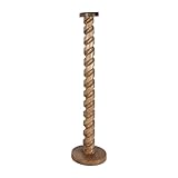 Sagebrook Home Natura Wood Solid Spiral Floor Pillar Candleholders