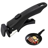 Yitexin Mango Sarten, Maceta Anti Escardimiento Negro Mango Extraíble Universal con Clip y Agarres, Reemplazo para Utensilios de Cocina Horno Sartén Wok (Negro)
