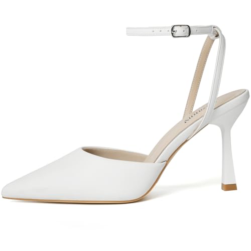 Image of Susanny Heels for Women Stiletto Closed Pointed Toe Backless Dress Shoes High Heels Sexy Kitten Pumps Wedding Guest Party Dance Prom Dressy Comfort Shoes