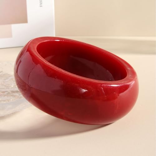Image of 1Pc Resin Wide Round Bangle Bracelets Minimalist Jewelry for Women Geometric Bohemian Colorful Wrap Bracelet Elegant Round Acrylic Holiady Chunky Thick Bracelet