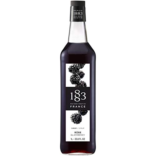 1883 Maison Routin Premium Blackberry Syrup Perfect for Coffees, Cocktails, Mocktails & Smoothies - Vegan-Friendly, Allergen-Free, No Preservatives - 1L Glass Bottle