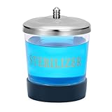 Xinshare Barattolo disinfettante per unghie, 141,7 g, in vetro, resistente, per manicure e pedicure, contenitore sterilizzatore, contenitore per salone di bellezza e organizer per strumenti di nail