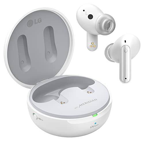 Image of LG Tone Free FP9, Active Noise Cancellation, UV Nano, Plug n Wireless, Meridian Sound, 24 Hrs Battery, Find My Earbuds, Fast Charging, 3D Sound, whishper Mode, TONEFree App (White)