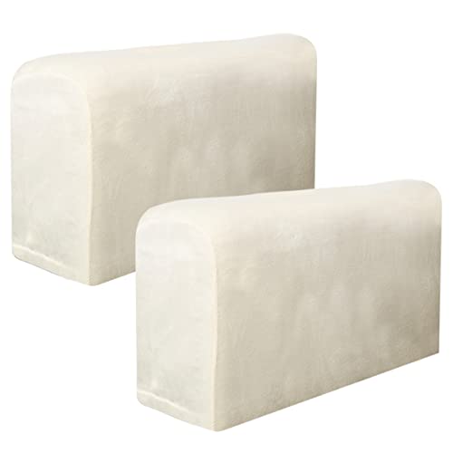 Armlehnenbezüge-Set, Stretch-Sessel, Couch, Armlehnenbezug, rutschfest, Spandex, Polyester, Sofa-Stuhl-Armkappen, Schonbezüge für Stuhl, Sofa, Couch, Liegestuhl (Beige)