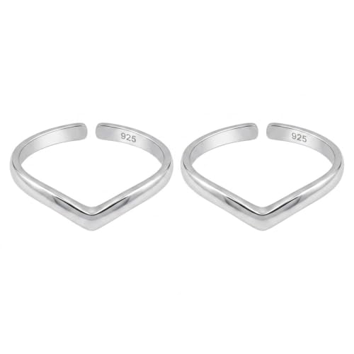 Image of MJ 925 Simple Yet Elegant Silver Toe Rings (Leg Finger Rings) in Pure 92.5 Sterling Silver for Women | With Certificate of Authenticity | Chandi Bichiya |
