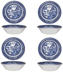 Churchill Blue Willow Oatmeal Bowl 6", Set Of 4, Made In England