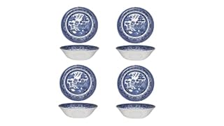 Churchill Blue Willow 6" Oatmeal Bowl, Set of 4, Made in England