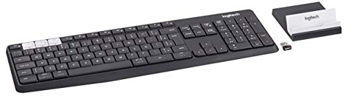 Teclado sem fio Logitech K375s com Suporte para Smartphone, Conexão USB Unifying ou Bluetooth com Ea