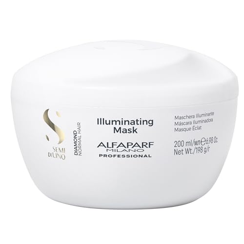 Alfaparf Milano Semi Di Lino Diamond Illuminating Hair Mask - Color Safe Deep Conditioner for Color Treated Hair - Adds Shine and Body - Sulfate, Paraben and Paraffin Free - Professional Salon Quality