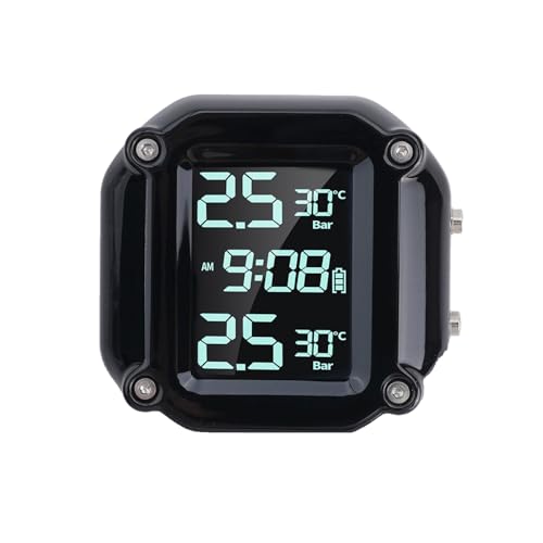 TPMS de motocicleta inalámbrico con 2 sensores externos y pantalla LCD 4