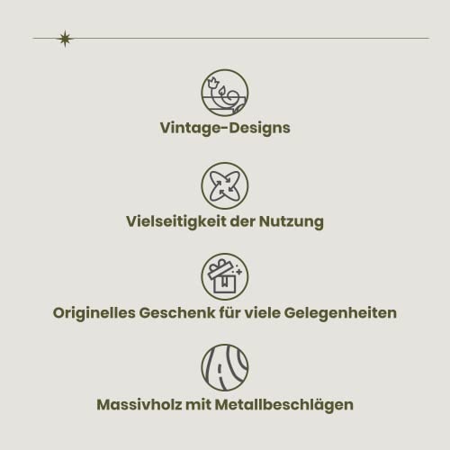 Brynnberg - Pirate Treasure Chest Storage Box - Columbus 12,2X7,1X7,1" - Durable Wooden Treasure Chest With Lock - Unique Handmade Decorative Wood Storage Box - Vintage Wood Chest Box - The Best Gift #TOP5