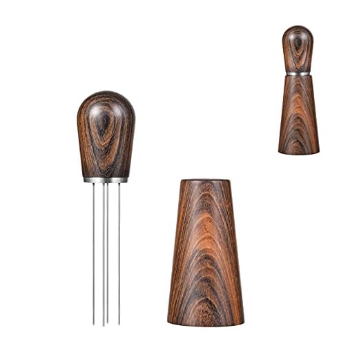 Espresso Coffee Stirrer, Pavant Coffee Stirring Tool for Espresso Distribution, Natural Wood Handle and Stand, Professional Barista Hand Distribution Tool (Sandalwood)