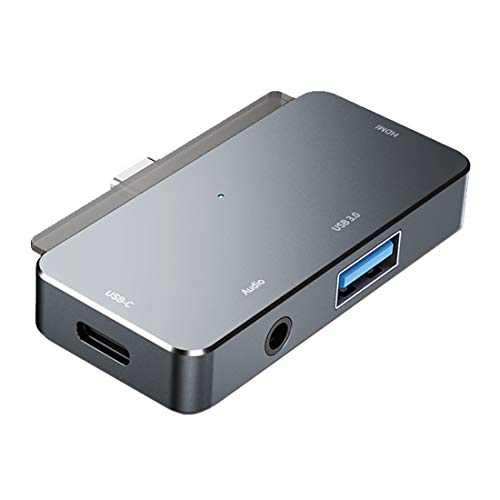 USB C Adapter Hub for iPad Pro 2018 2020 12.9/11 inch,Type-C Adapter with 3.5mm Headphone Earphone Jack with Volume Control,4K HDMI,USB-C PD Charging, USB 3.0,Work from Home Dongle