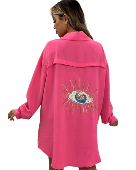 Top da donna con paillettes e occhio di paillettes (taglia unica 6-16)