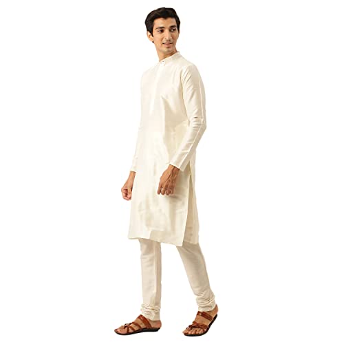 Image of SOJANYA (Since 1958, Men's Silk Blend Grey Kurta Pyjama & Silk Blend Jacket Combo