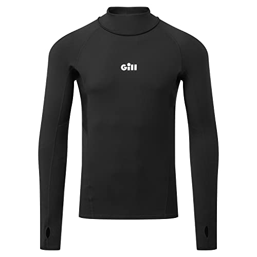 Gill Camiseta térmica hidrófobo para Deportes acuáticos, Paddleboard, Kayak, piragüismo, Surf - Repelente al Agua y protección Solar 50+ UV para Hombre Negro L