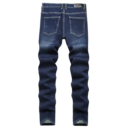 ABSECAI Mens Fleece Lined Pant Winter Warm Skinny Slim Fit Stretch Jeans2