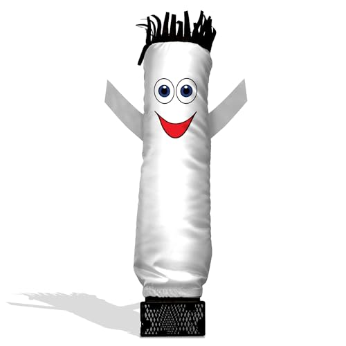Image of LookOurWay Air Dancers Mini Inflatable Tube Man Set - 29 inch Wacky Waving Inflatable Tube Guy with Blower for Desktop Advertising - White
