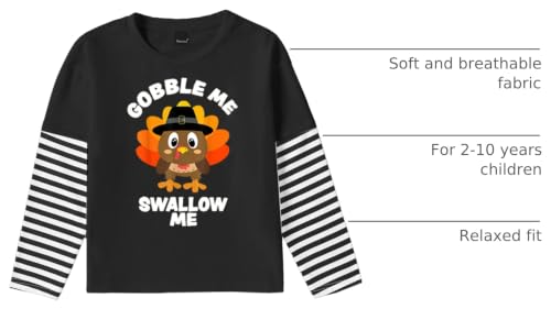 Image of Remimi Unisex Kids Christmas Long Sleeve Shirt Xmas Print Stripe Shirts 2-12 Years