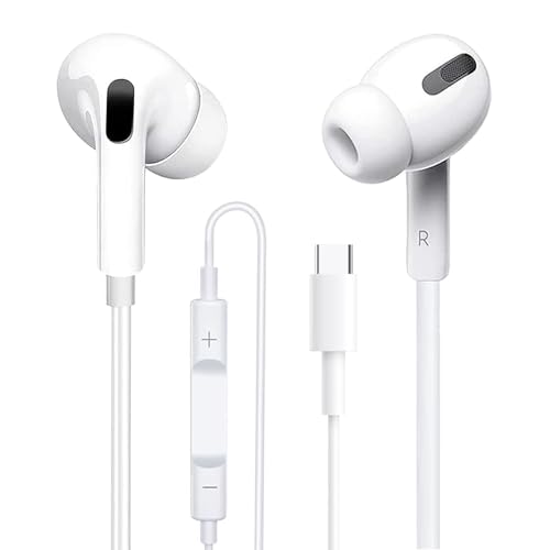 Écouteurs Filaires USB C pour iPhone 17/16/15 Pro Max, Éecouteur USB C Intra-Auriculaires Hi-FI Stéréo Typ-C avec Microphone et Contrôle du Volume pour...