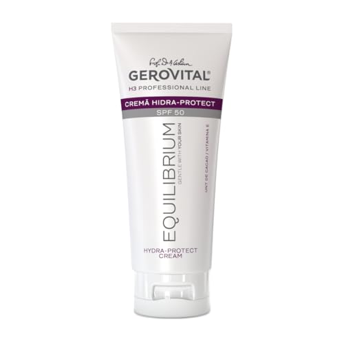 Gerovital H3 Equilibrium Crema Hidratante Protectora SPF 50 – 100 ml | Protección solar facial profesional, anti-manchas y anti-edad, textura ligera y colorada