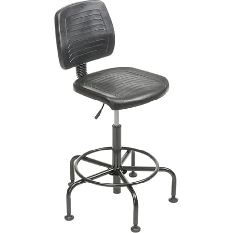 ShopSol 1010347 Height Adjustable Industrial Chair with Tubular Base and Welded Footring, 300-Pound Capacity Cover