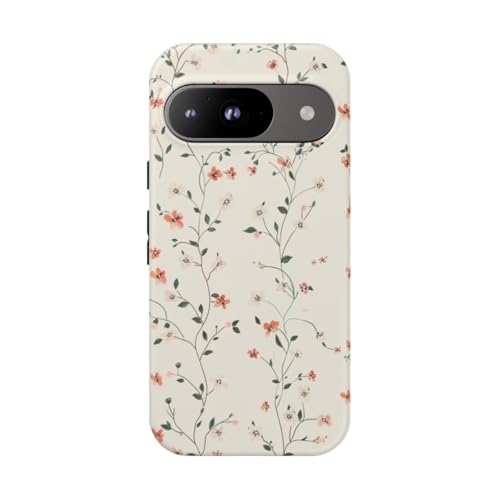 Coque Pixel 9 motif floral délicat rigide mate pour protection au quotidien
