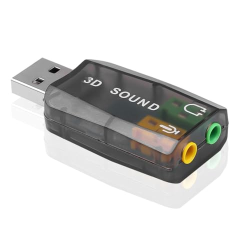 Hklshyd Tarjeta de Sonido USB Externa Adaptador de Micrófono y Auriculares con Audio 3D para PC de Escritorio Compatible con Sonido Tridimensional