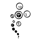 FewNvWa Orologio da Parete Geometrico Moderno per Decorazione Murale con Numeri Visibili Acrilico Robusto E Funzionamento Quiet Senza Rumore Adatto a, Nero