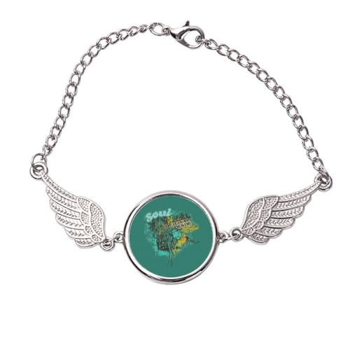 Bracelet en jean ailes d'ange taille M bijoux graffiti street soul original pour jeunes