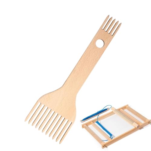 Peine de tejido - peine de tejido de madera | Peine de telar de madera de doble extremo | Tejido de peine inminente | MacRame Herramientas trenzadas a doble extremo | Tejer la herramienta de peine inm