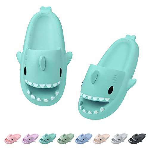 Dsaren Shark Slippers Zapatillas de Baño Hombre Mujer Antideslizante Sandalias Piscina Chanclas Playa Ducha Verano Pantuflas Suela Gruesa Casa Unisex (Verde menta, 36/37EU)