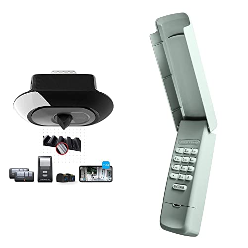 Chamberlain B4643T Smart Built In Camera-Myq Smartphone Controlled-Ultra Quiet, Blue Garage Door Opener & Group G940Ev-P2 Chamberlain/Liftmaster/Craftsman 940Ev-P2 Keyless Entry, Grey #TOP18