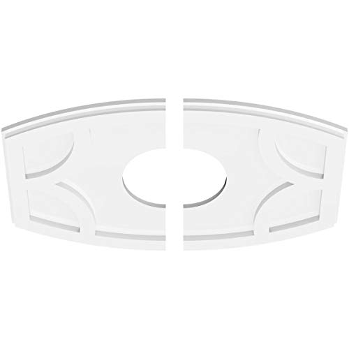 Image of Ekena Millwork CMP22X14KY2-06000 Kailey Architectural Grade PVC Contemporary, Two Piece Urethane Ceiling Medallions 22 inchW x 14 5 /8 inchH x 6 inchID x 11 3 /4 inchC x 1 inchP
