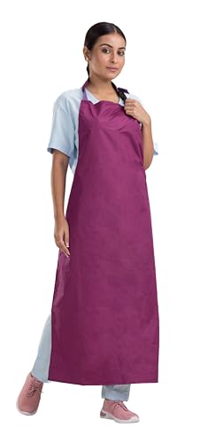 Image of Reusable Waterproof Front Apron -, Size 45 inchx23 inch | Poly Rubber Coated Fabric | Tie-Type with Adjustable Neck Buckle