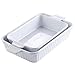 MALACASA, Serie Bake.Bake, Set da 2 Teglie da Forno in Porcellana (12"/ 13,3"), Teglie Rettangolari con Manici in Ceramica Ideali per Lasagne/Torta/Casseruola/Tapas, Bianco