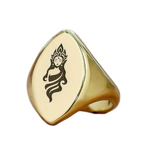 Bague bouddhiste marquise en argent 925 plaqué or pour homme et femme LK_PDR_01751