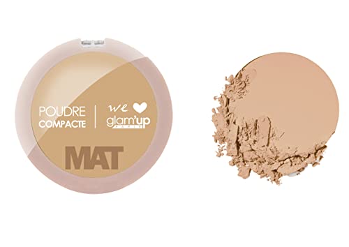 Glam'Up Paris - Poudre Matifiante - Poudre Compacte Ultra-Légère - Anti-Brillance - Fini Mat et Naturel - N°1