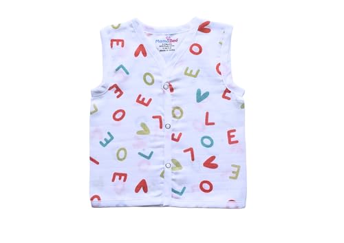 Image of MamaBee Organic Cotton Muslin Button Jabla | Printed Jabla | for Boys & Girls | Soft & Comfortable Baby Products | Sleeveless Vest | Snap Button Jabla | Assorted Pack of 3 | Size - 0-3 Month