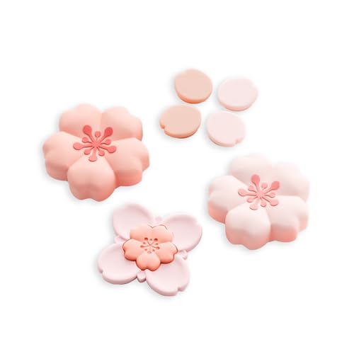 GeekShare Cross D-Pad-Tastenkappen-Set für Switch 2, Silikon Joystick Kappen, ABXY-Tasten-Aufkleber, Joystick Schutzzubehör, rutschfeste, Komfortablem (Sakura)